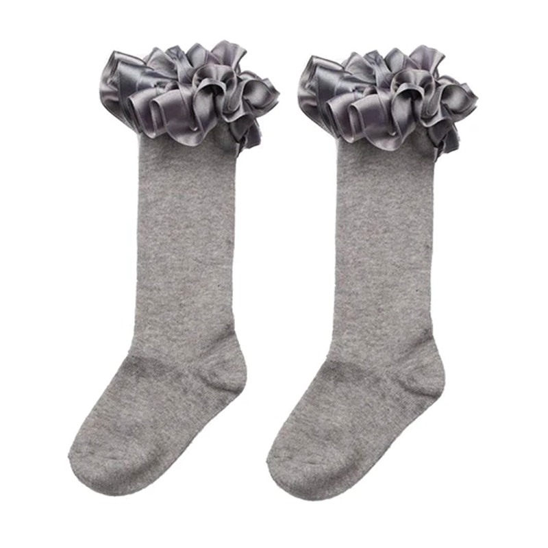 Caramelo Girl's Grey Ruffle Socks