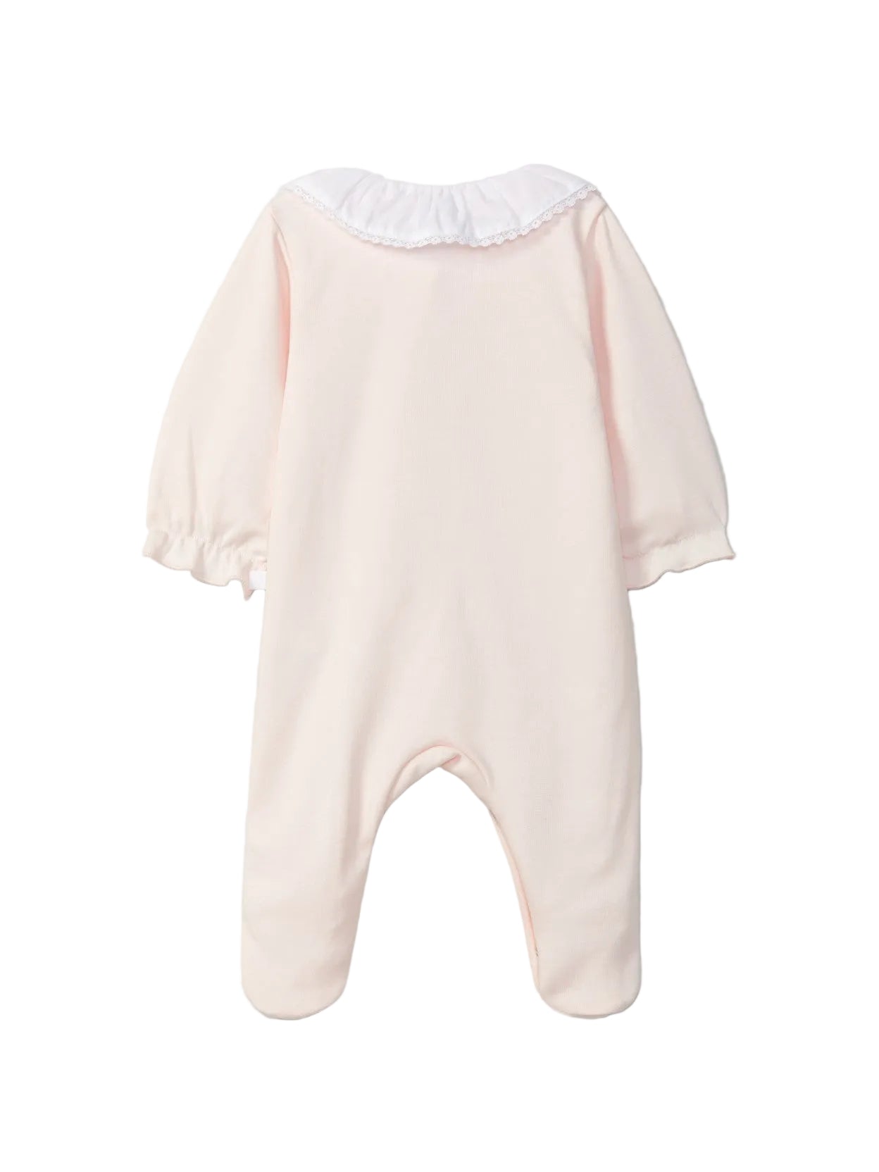 Laranjinha Baby Girl's Pink Ruffled Collar Babygrow