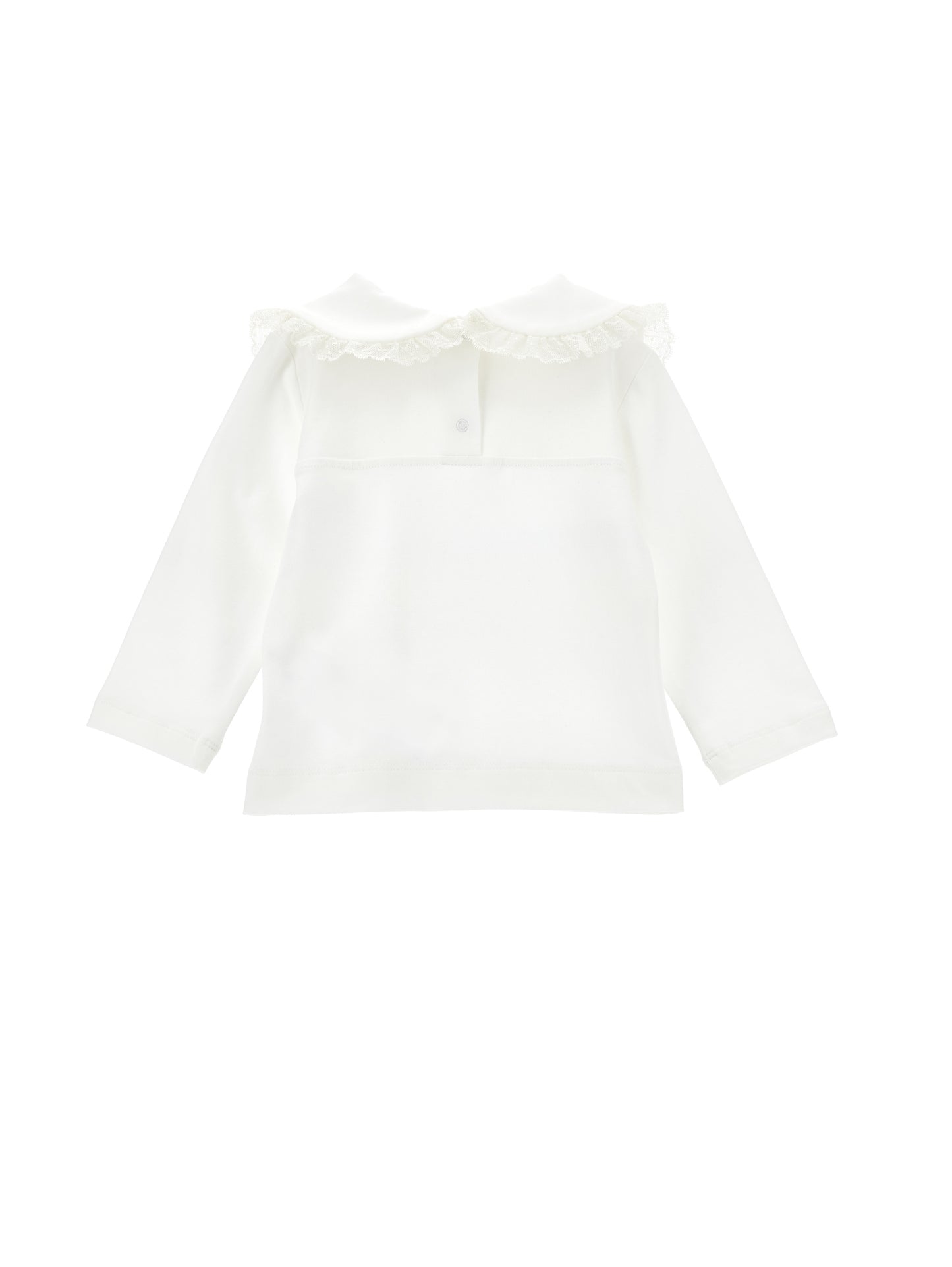 Monnalisa Baby Girl's Panna Bow Collar T-Shirt