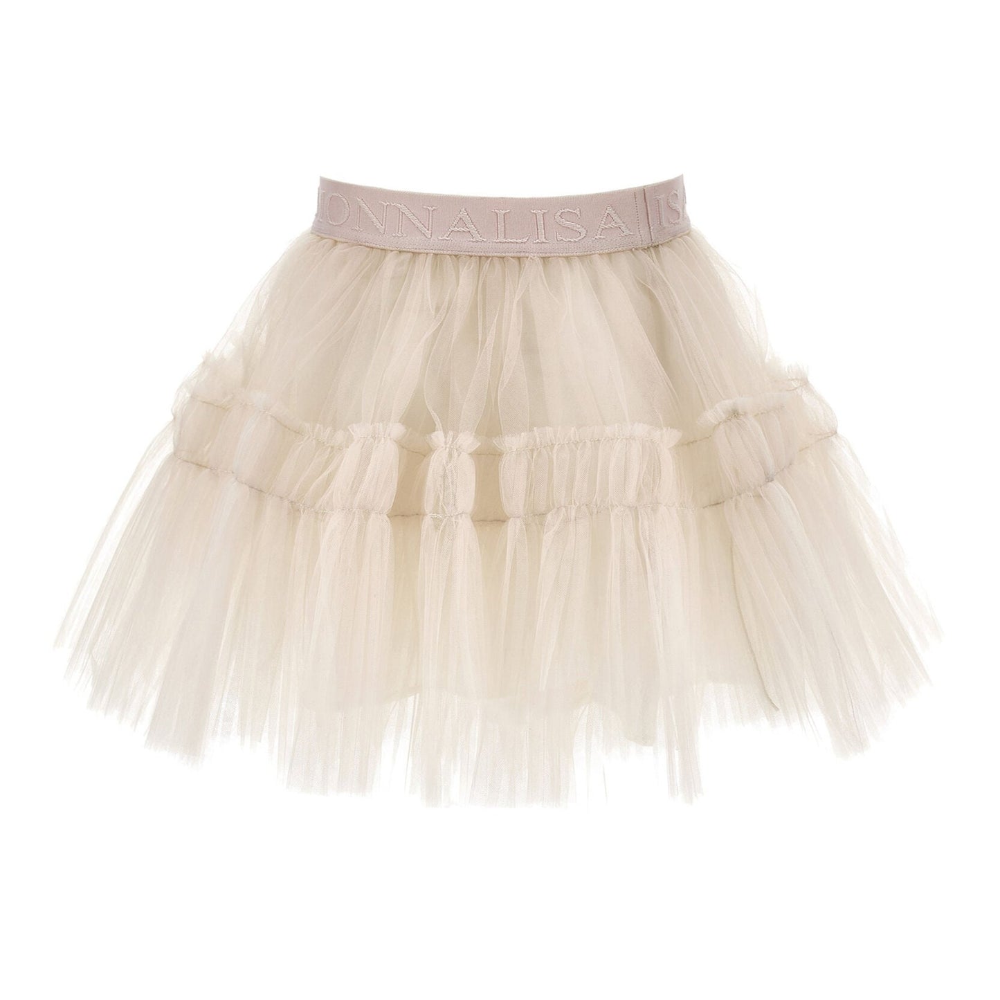 Monnalisa Girl's Ecru Tulle Circle Skirt