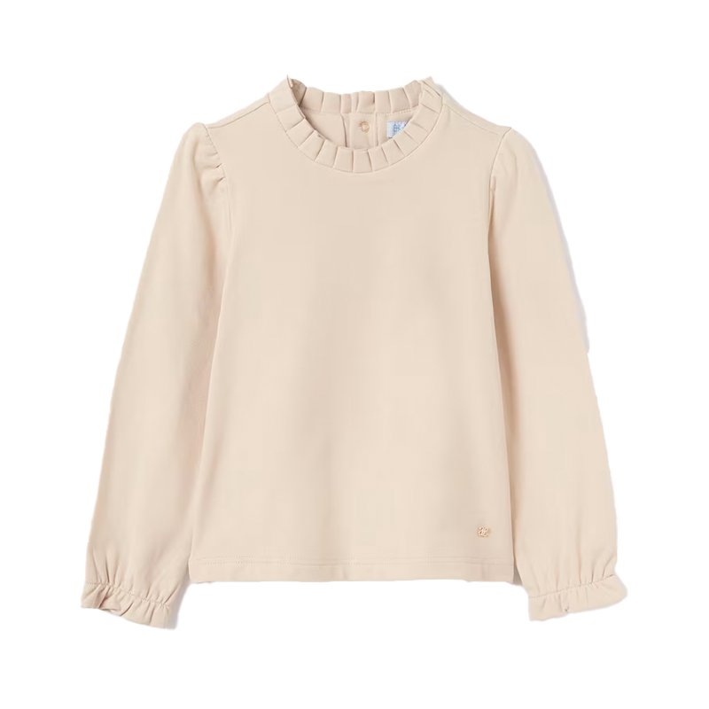 Abel Lula Girl s Beige Glitter Mock Neck Top