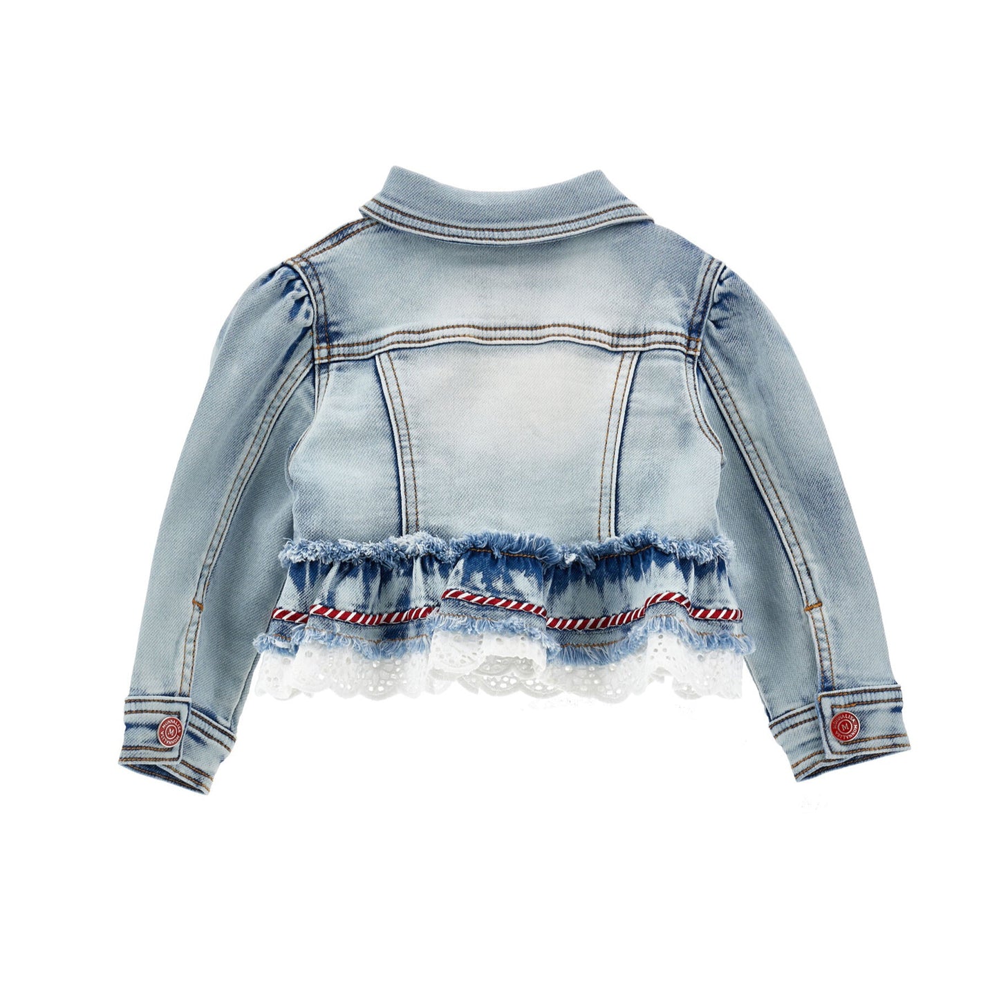 Monnalisa Baby Girl's Denim Embroidered & Lace Jacket