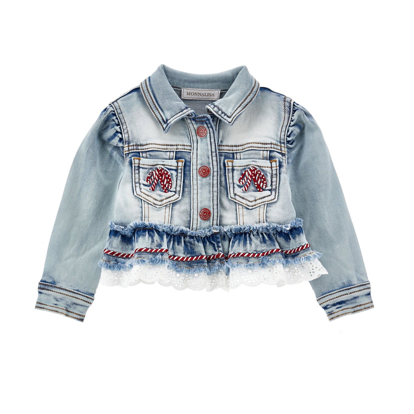 Monnalisa Girl's Denim Frill Jacket
