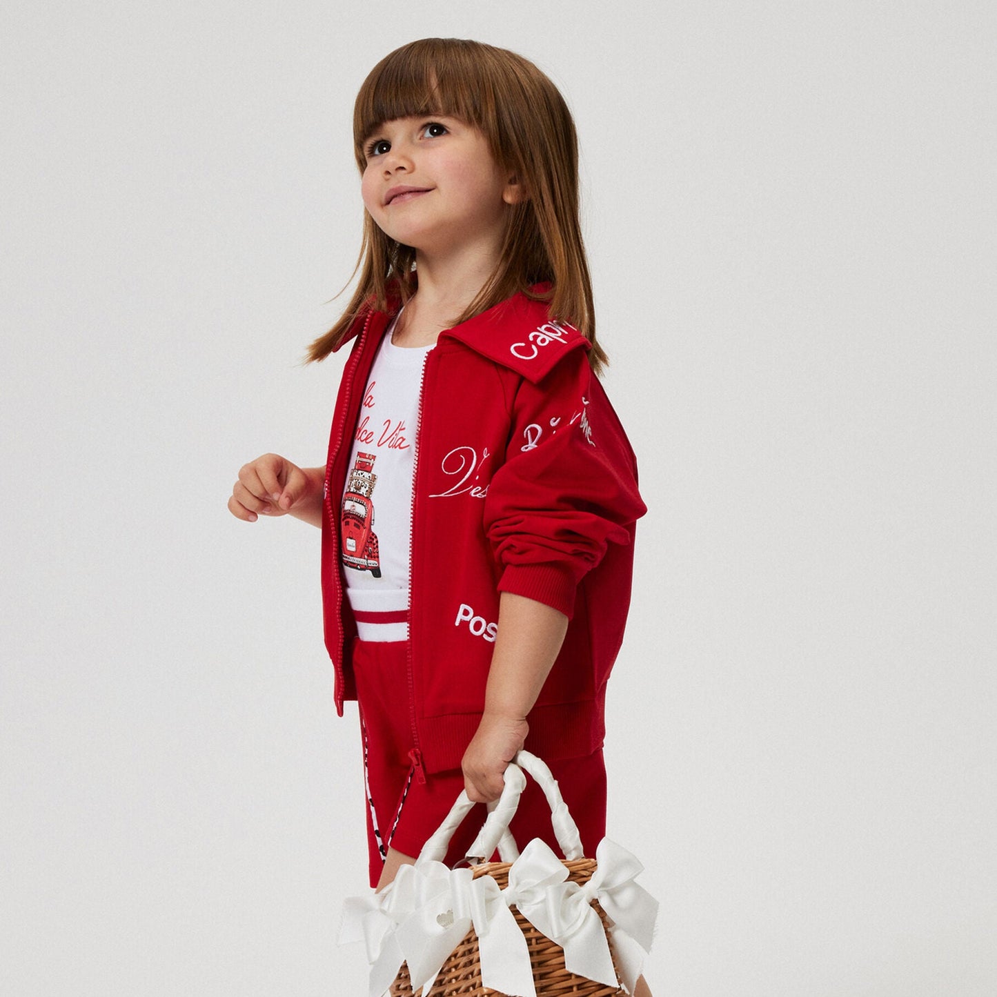 Monnalisa Girl's White La Dolce Vita Cotton T-Shirt