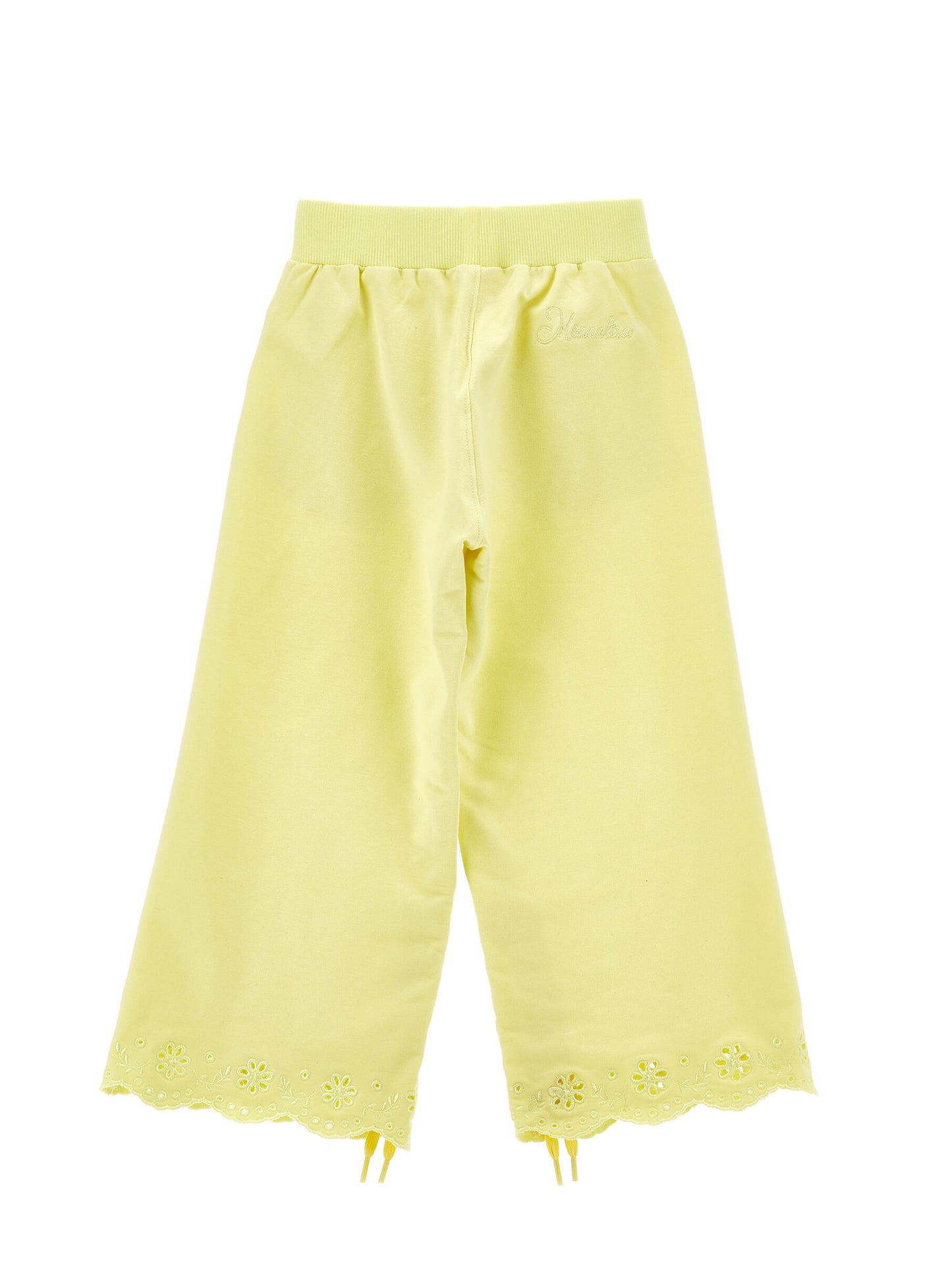 Monnalisa Girl's Yellow Embroidered Trousers