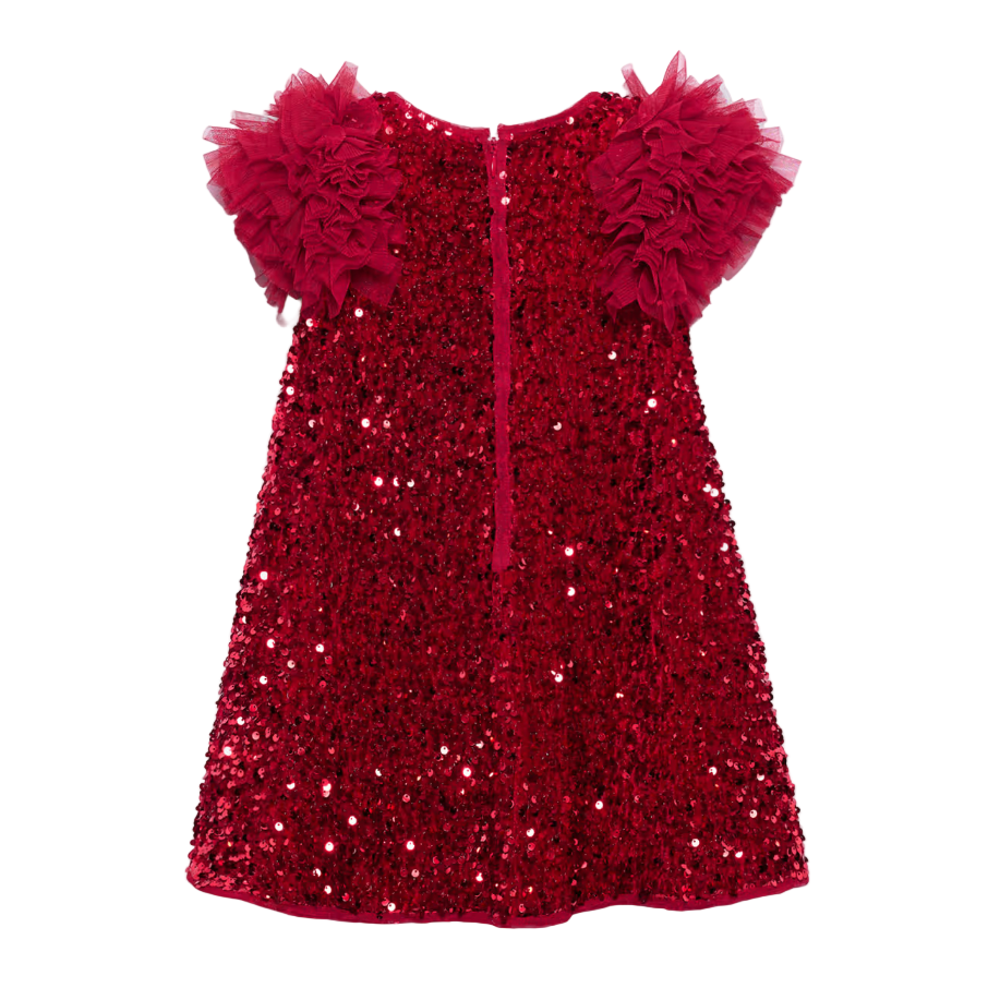 Abel&Lula Girls Sequin & Tulle Dress | Vanilla