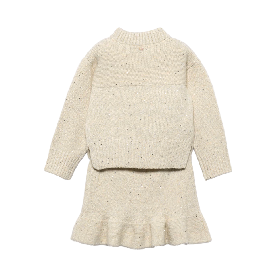 Abel&Lula Knitted Skirt Set | Vanilla