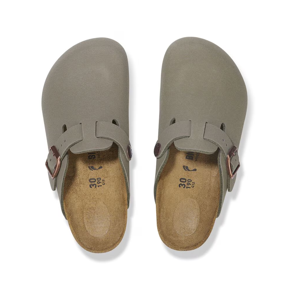 Birkenstock Kid's Unisex Stone Boston Birko-Flor Nubuck Sandals