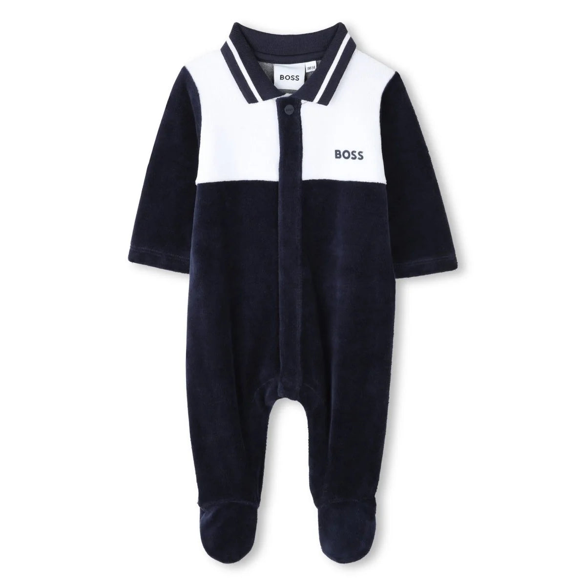 Hugo Boss Baby Boy's Navy Velvet Polo All In One