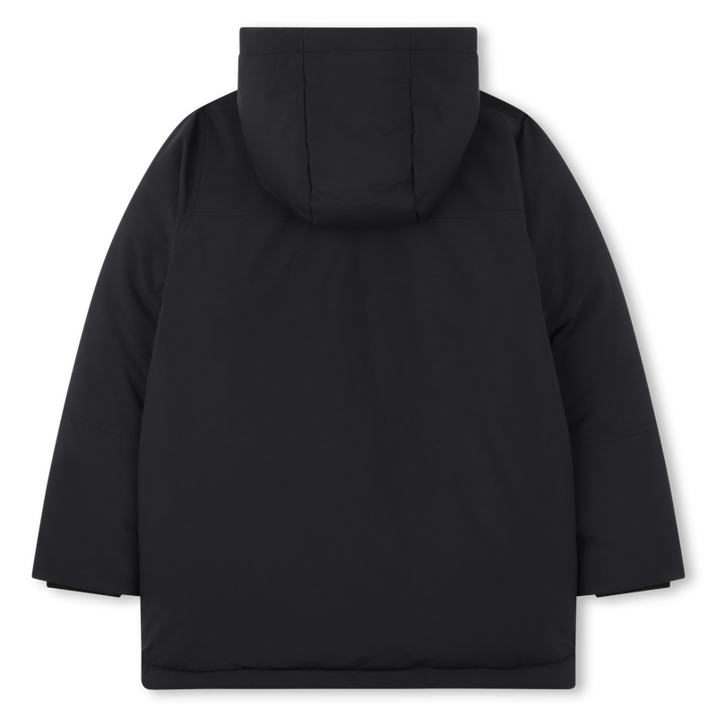 Hugo Boss Boy's Black Long Hooded Parka Coat
