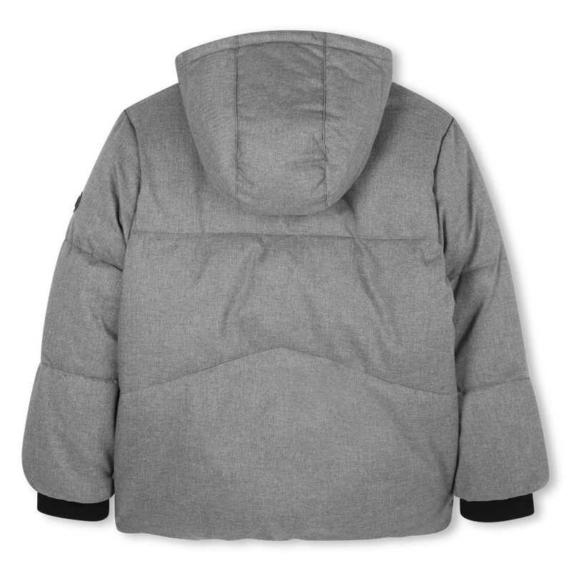 Hugo Boss Boy's Heather Grey Hooded Down Jacket