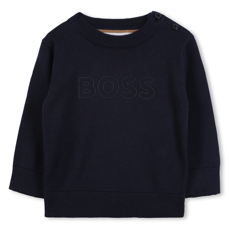 Hugo Boss Baby Boy's Navy Knitted Long Sleeved Sweater