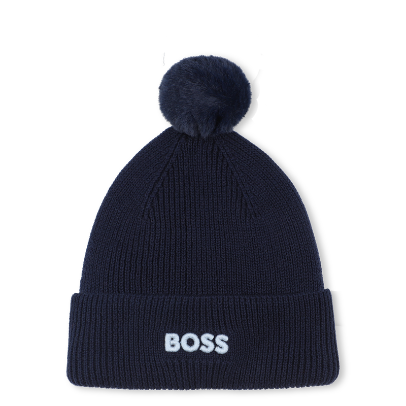 Hugo Boss Baby Boy's Navy Knitted Pompom Beanie