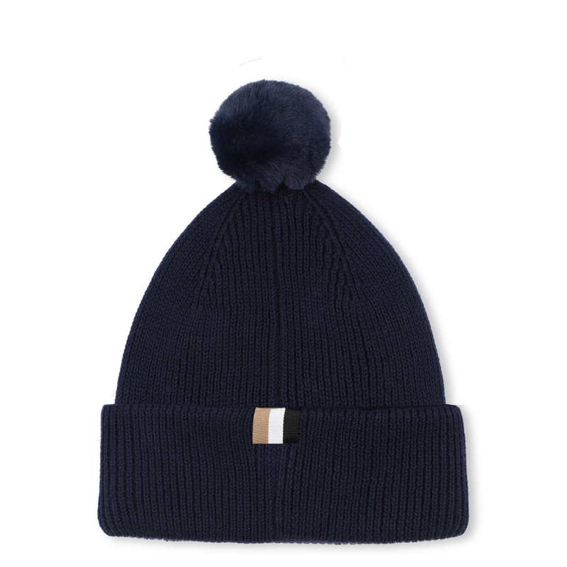 Hugo Boss Baby Boy's Navy Knitted Pompom Beanie