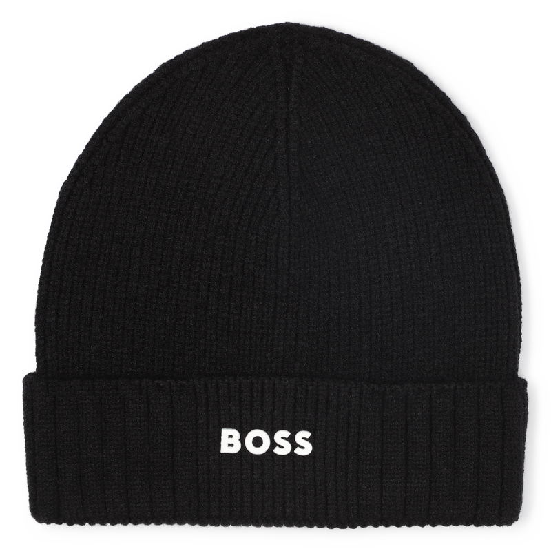 Hugo Boss Boy's Black Knitted Beanie