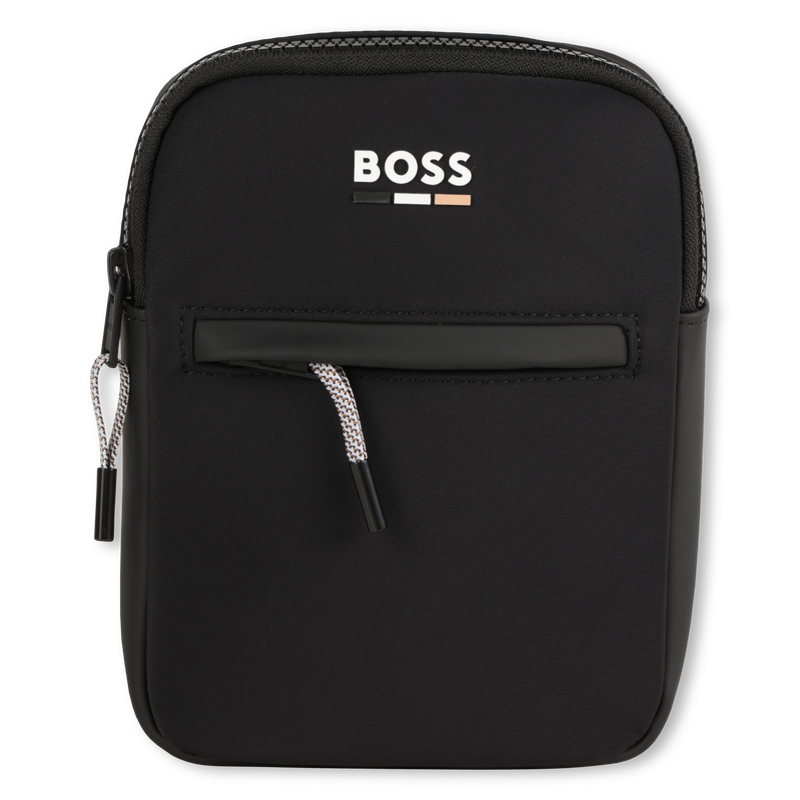 Hugo Boss Boy's Black Coated Textile Messenger Bag