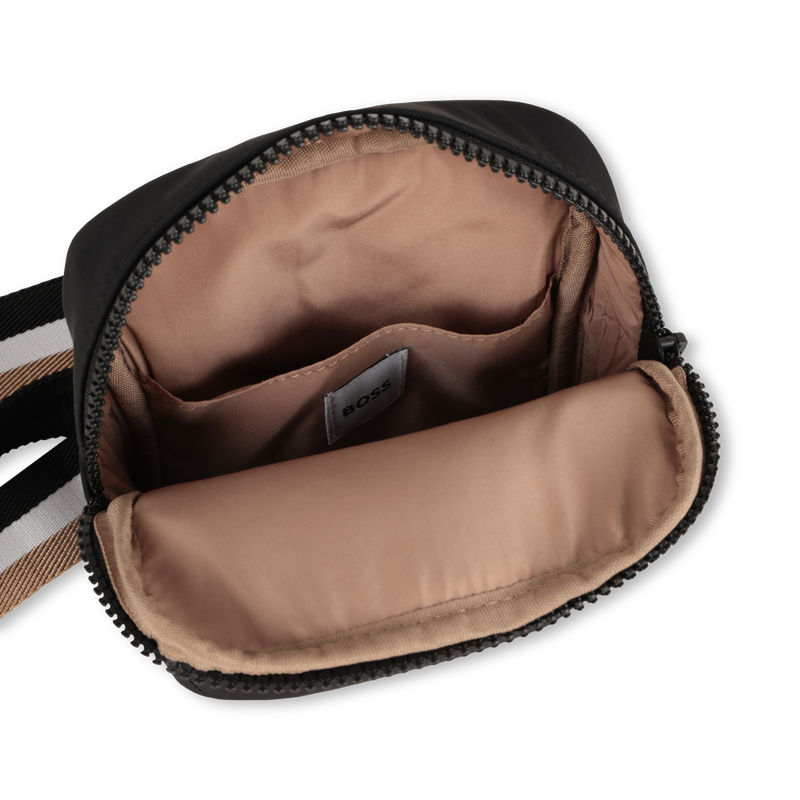 Hugo Boss Boy's Black Coated Textile Messenger Bag