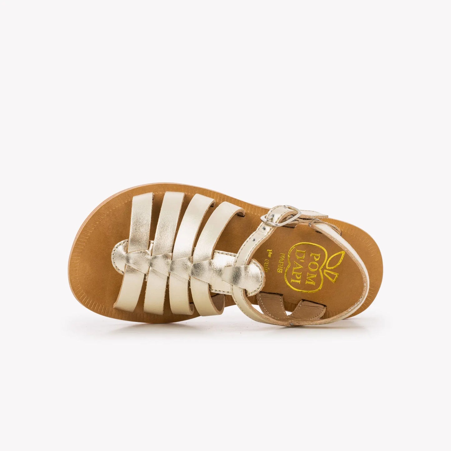 Pom D Api Girl's Platinum Plagette Strap Sandals