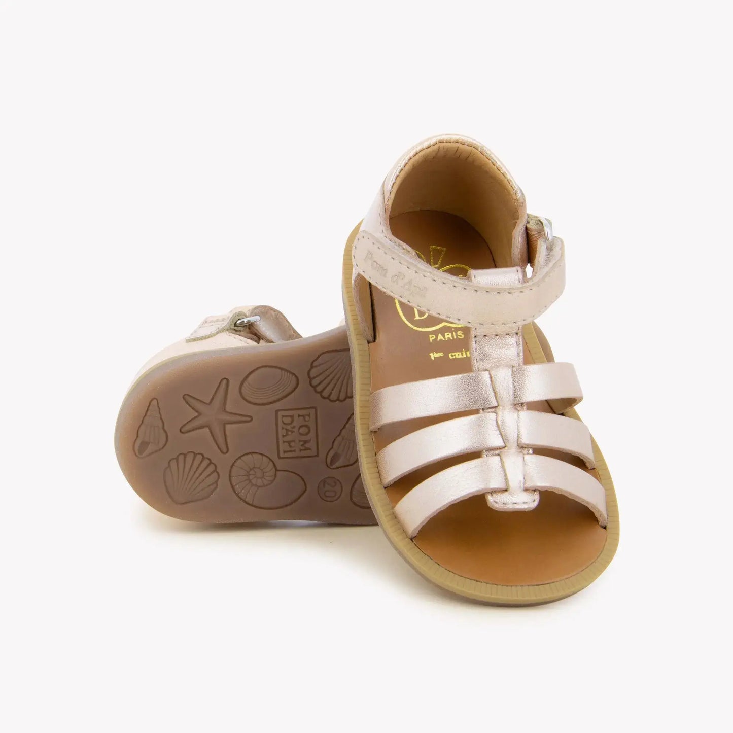 Pom D Api Baby Girl's Copper Poppy Strap Sandals