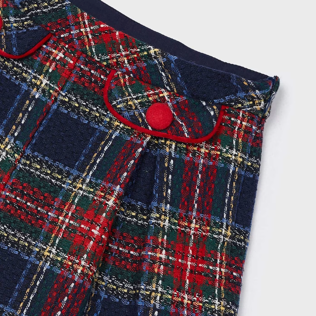 Mayoral Girl's Navy/Cherry Checked Shorts