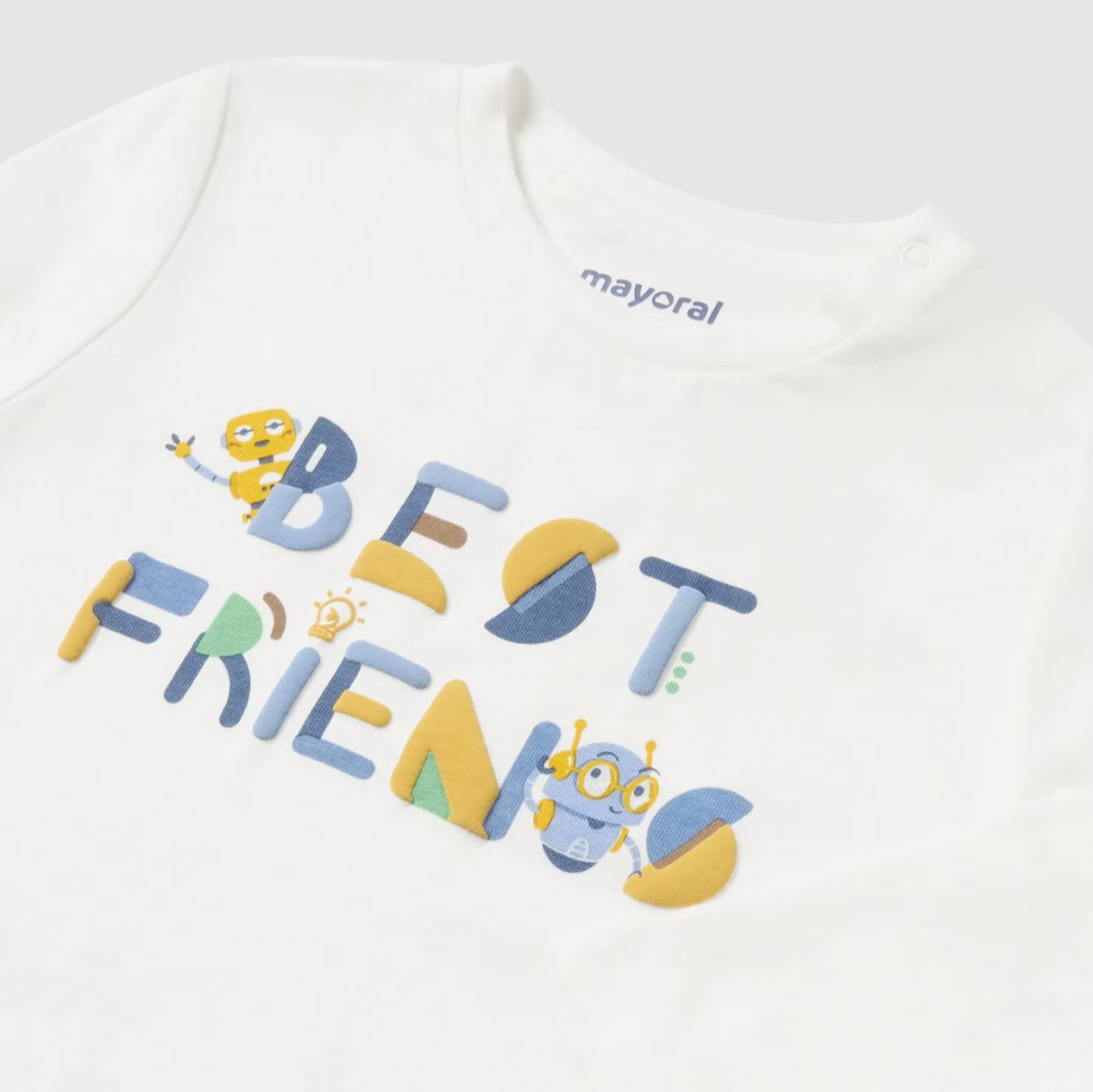 Mayoral Baby Boy's Glacial White Robot Letter T-Shirt