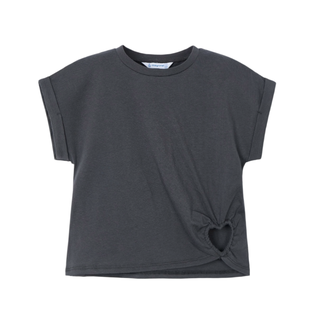 Mayoral Girl's Charcoal Heart Detail T-Shirt