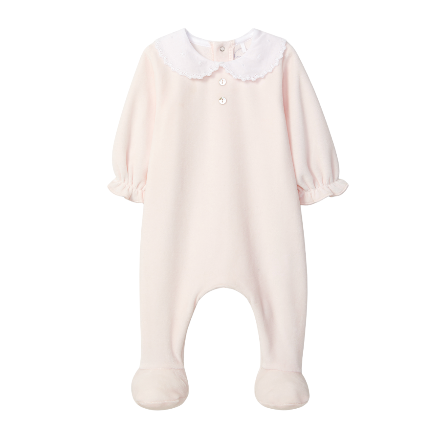 Laranjinha Baby Girl's Pink Collared Babygrow