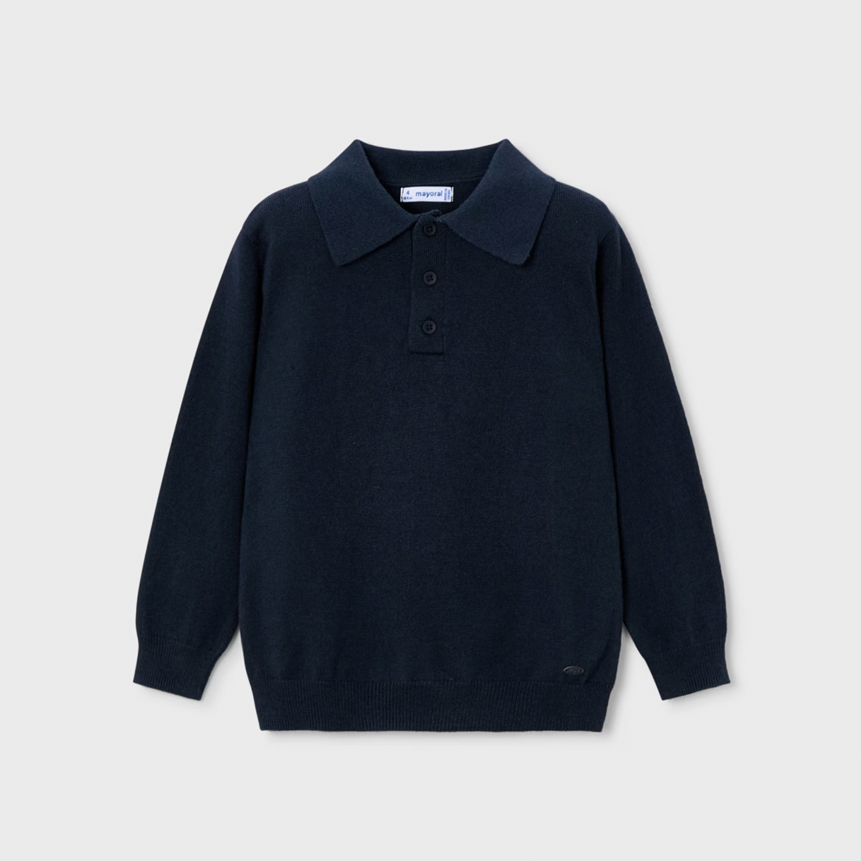 Mayoral Boy's Navy Blue Knitted Polo Shirt