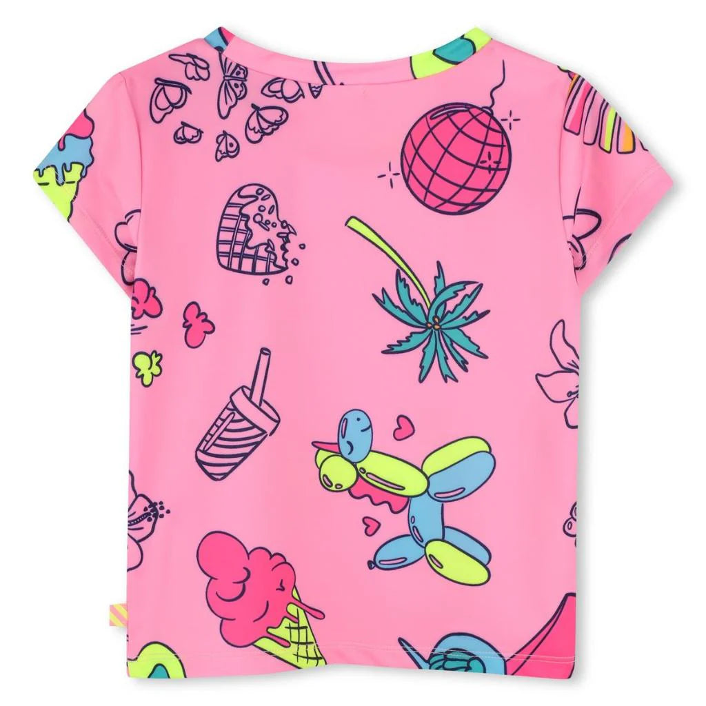 Billie Blush Girl's Pink Tropical Print T-Shirt