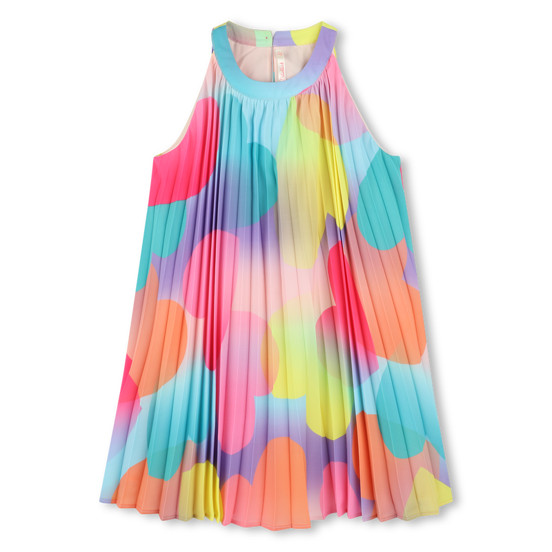 Billie Blush Girl's Multi Pleated Printed Dress