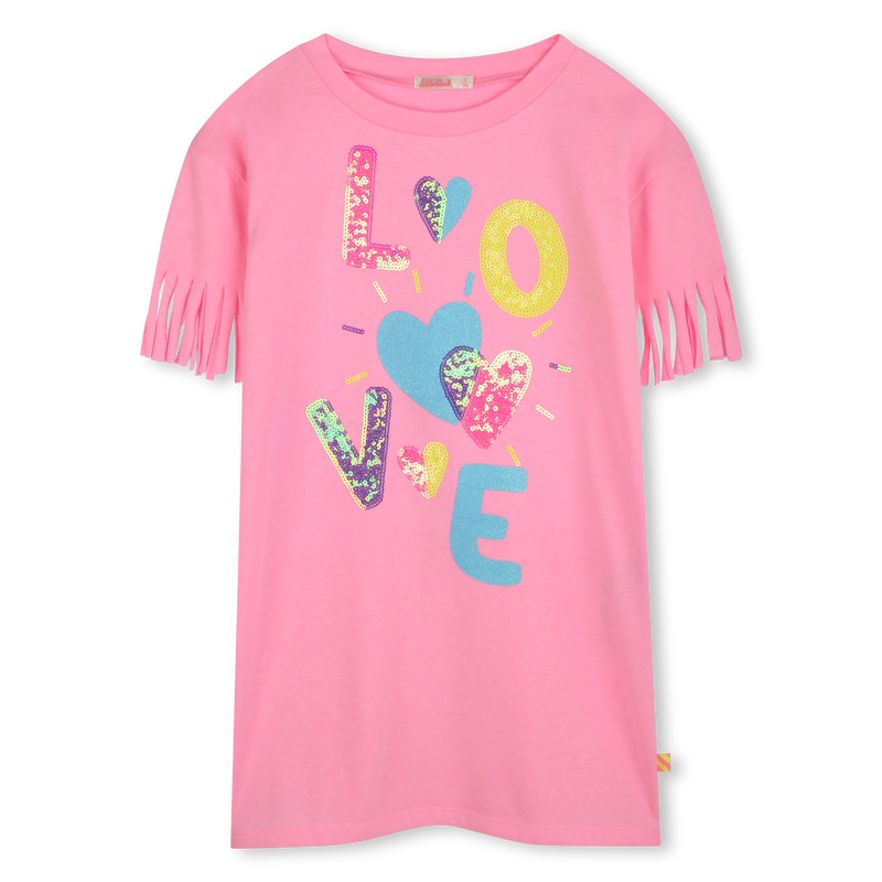 Billie Blush Girl's Pink Short-Sleeved Sequin Dress
