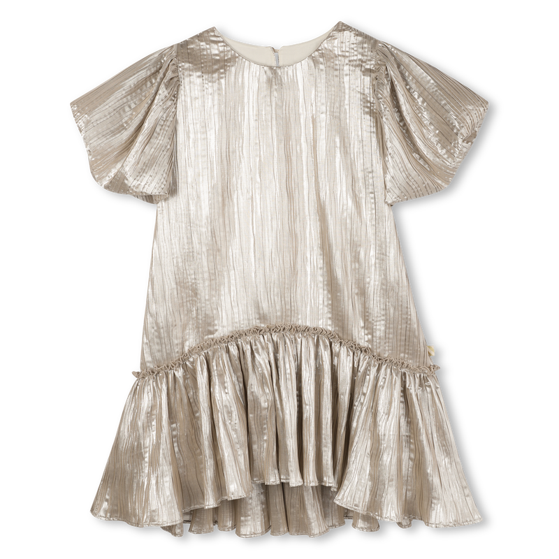 Billie Blush Girl's Gold Ballon Sleeve Dress