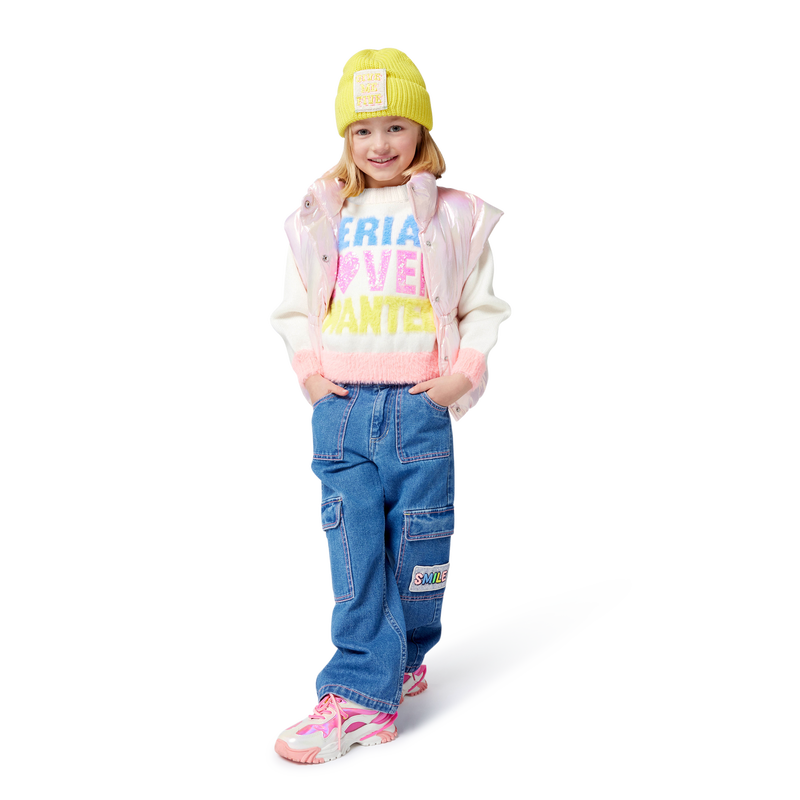 Billie Blush Girl's Peach Sleeveless Down Jacket