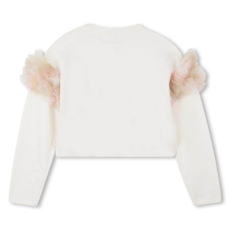 Billie Blush Girl's Ivory Knit Cardigan