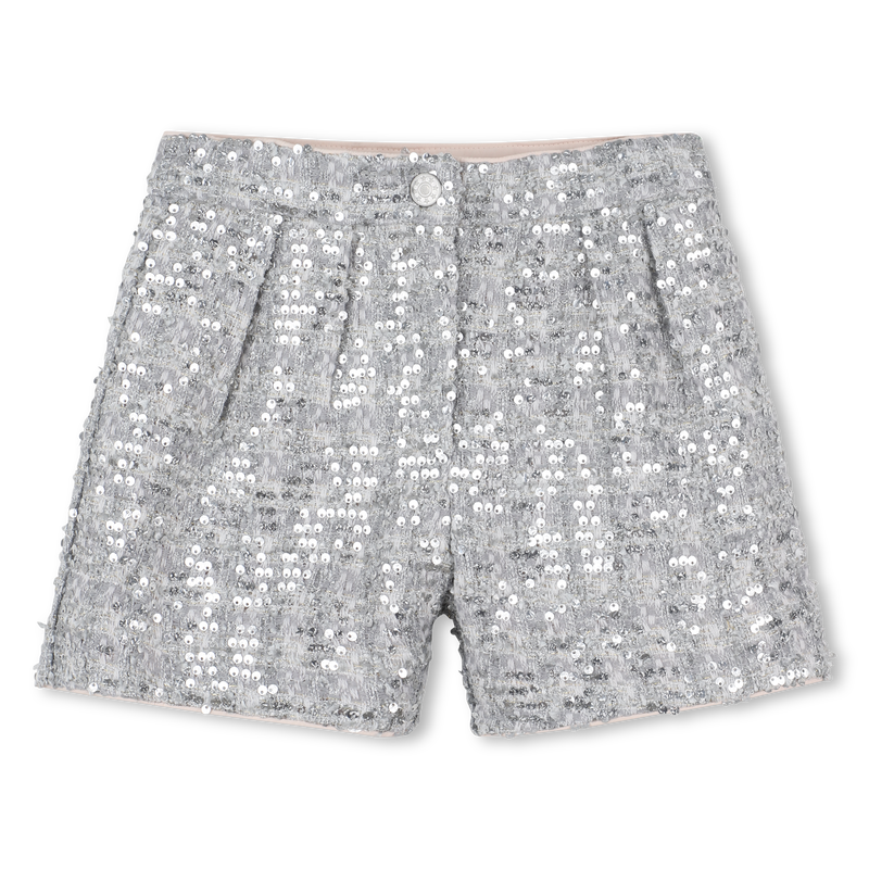 Billie Blush Girl's Silver Tweed Shorts
