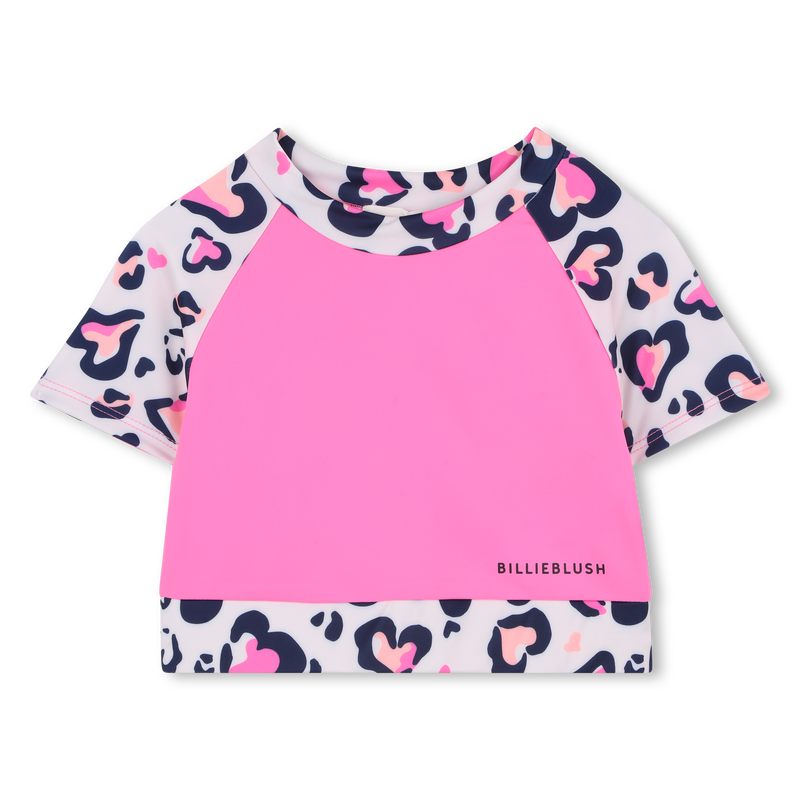 Billie Blush Girl's Pink Leopard Print T-Shirt Bralette