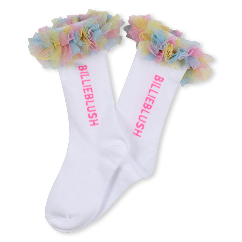Billie Blush Girl's White Ruffle Socks