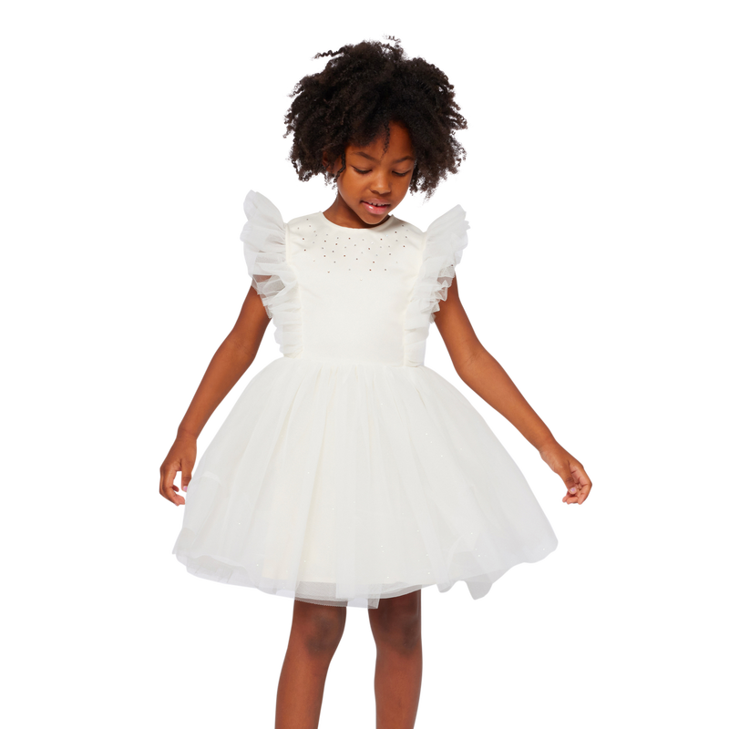 Billie Blush Girl's ivory Exceptional Ceremony Dress