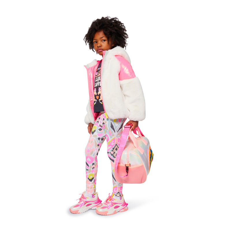 Billie Blush Girl's Ivory Fluffy Hooded Coat