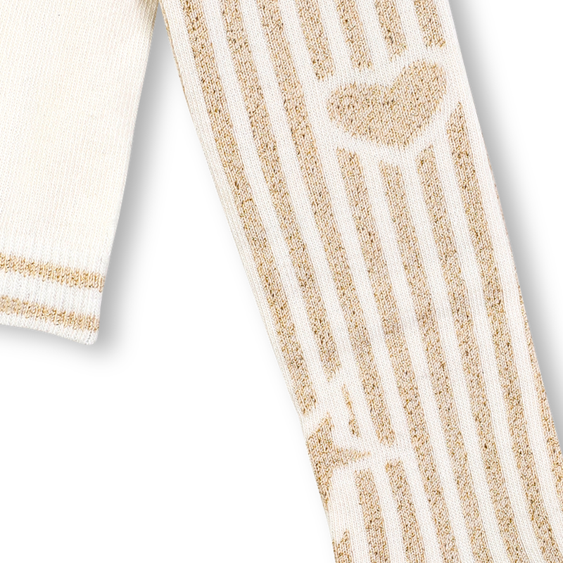 Billie Blush Girl's Ivory Gold Glitter Tights