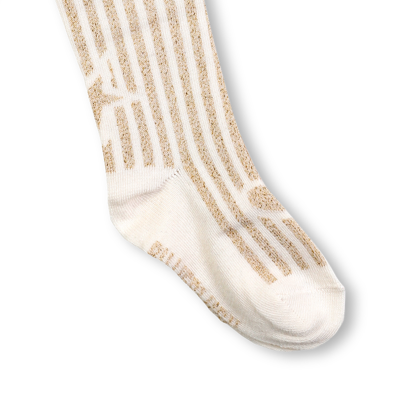 Billie Blush Girl's Ivory Gold Glitter Tights