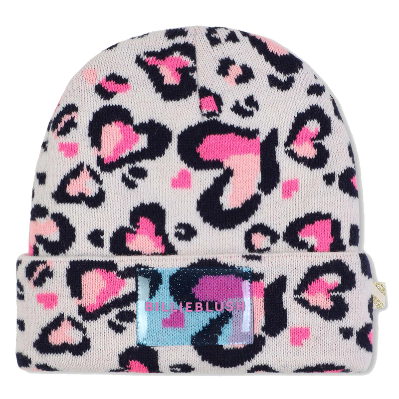 Billie Blush Girl's Pink Leopard Print Beanie