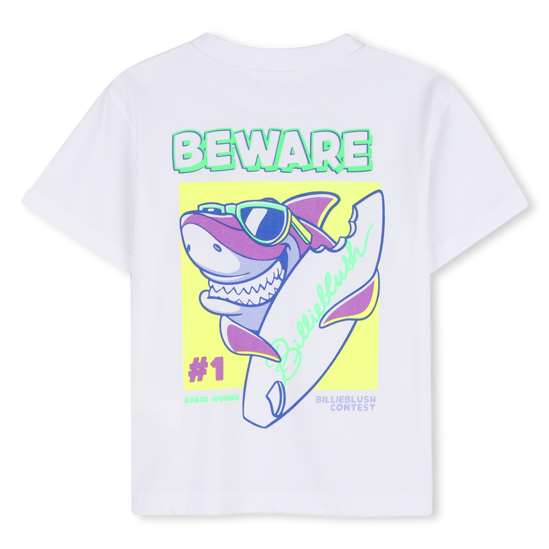Billie Blush Boy's White Graphic Beach T-Shirt