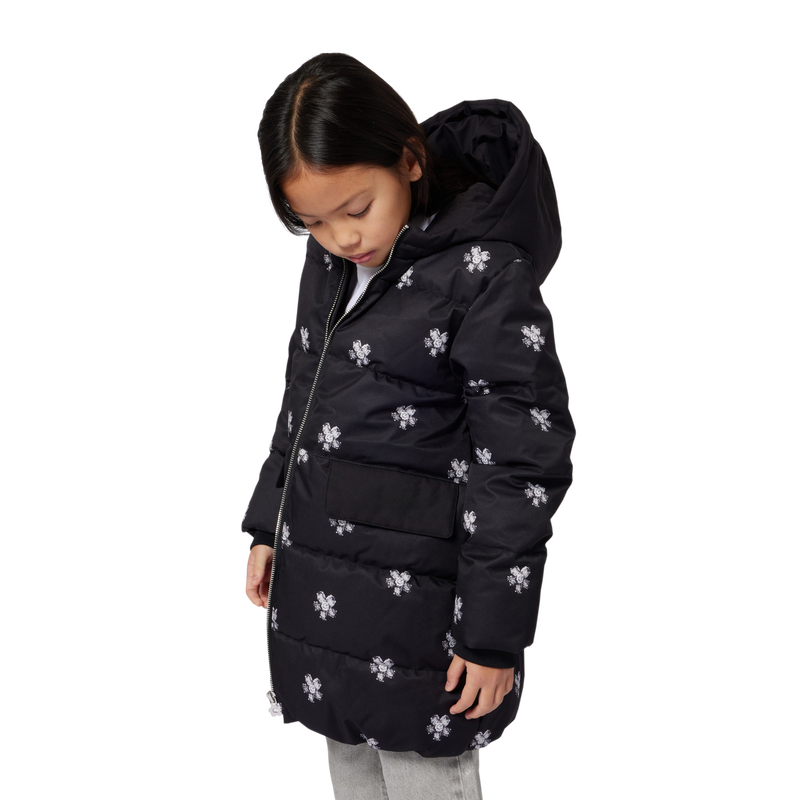 Marc Jacobs Girl's Black Long Hooded Puffer Coat