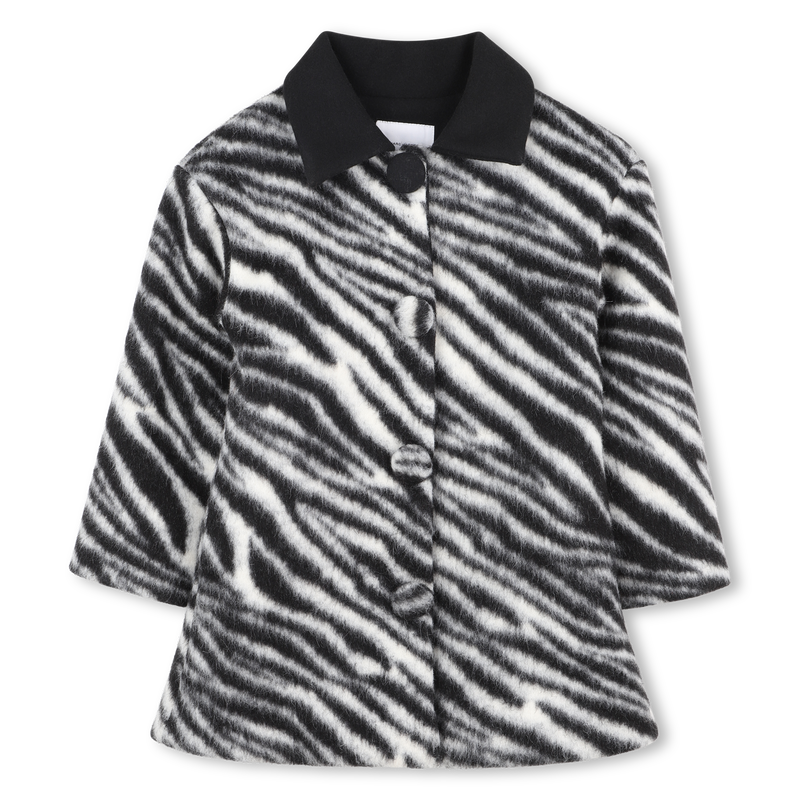 Marc Jacobs Girl's Black Zebra Long Coat