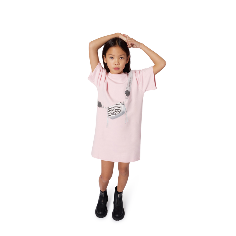Marc Jacobs Girl's Pink Bag Design Cotton Fleece Dress