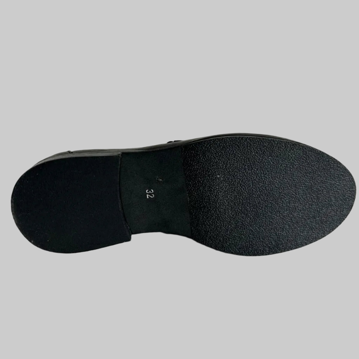 Petasil Girl's Drake Black Leather School Shoes