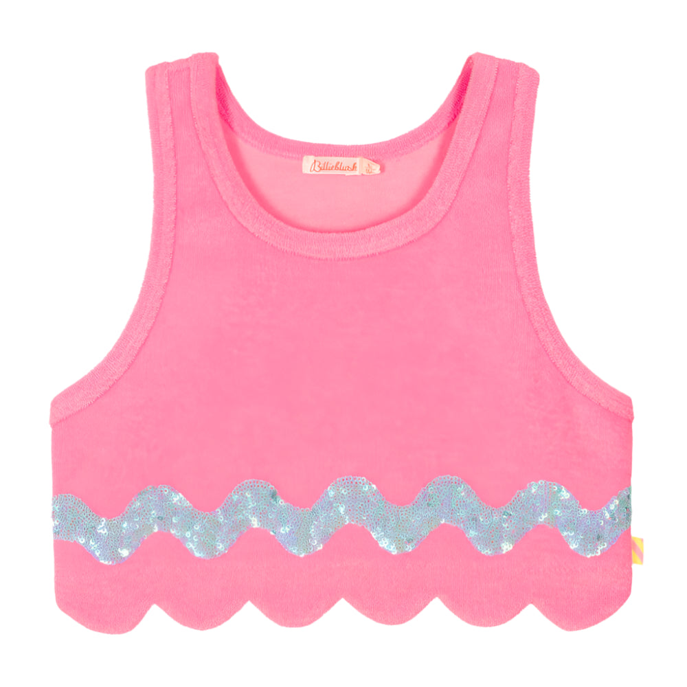 Billie Blush Girl's Pink Towelling Tank Top