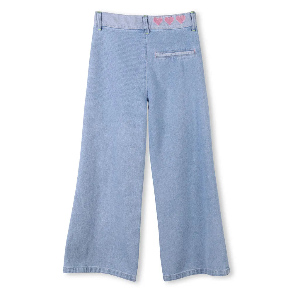 Billie Blush Girl's Bleached Flared Trousers