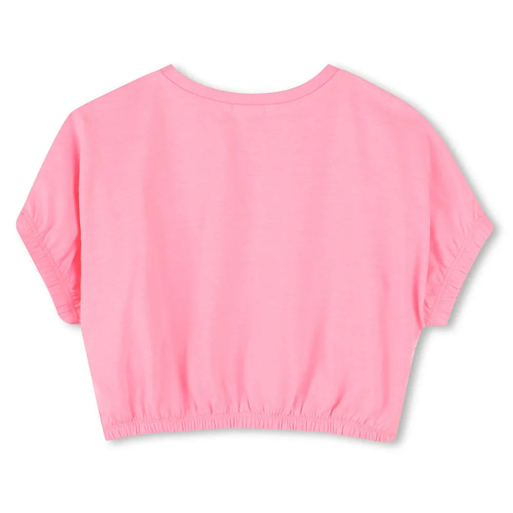 Billie Blush Girl's Pink Cropped Graphic T-Shirt